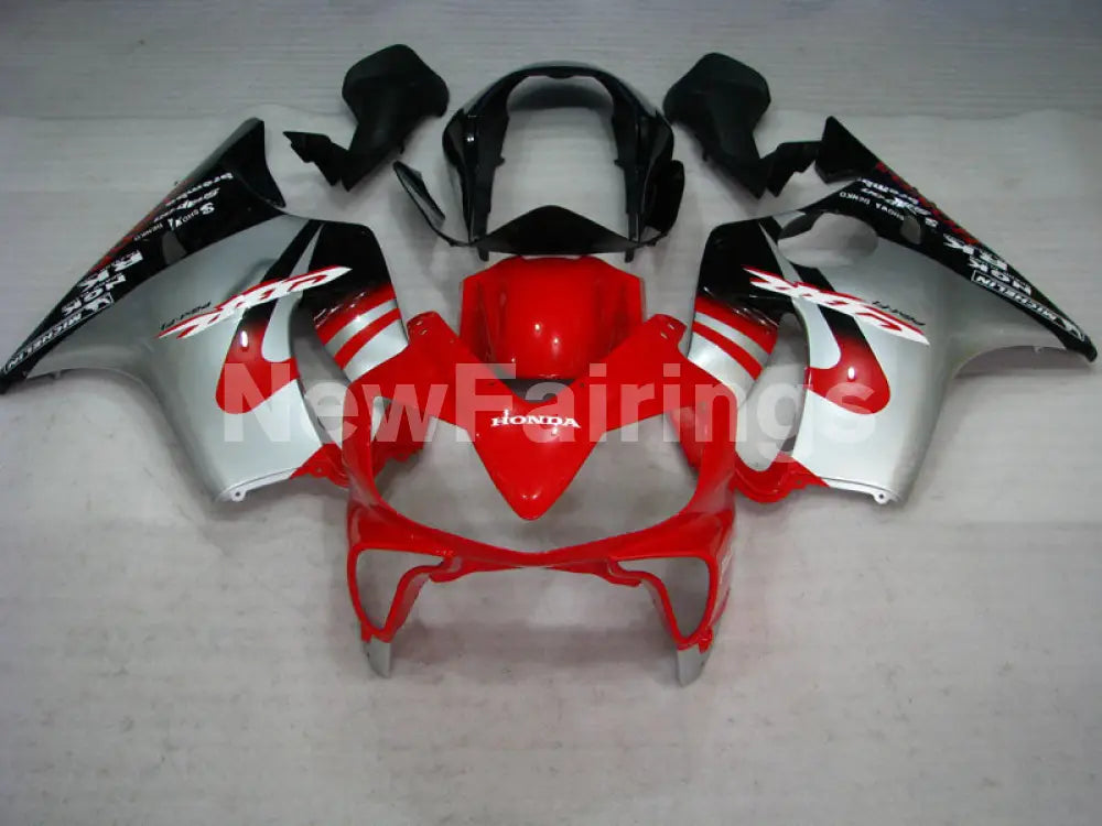 Red and Black Silver Factory Style - CBR600 F4i 04-06 Fairing Kit