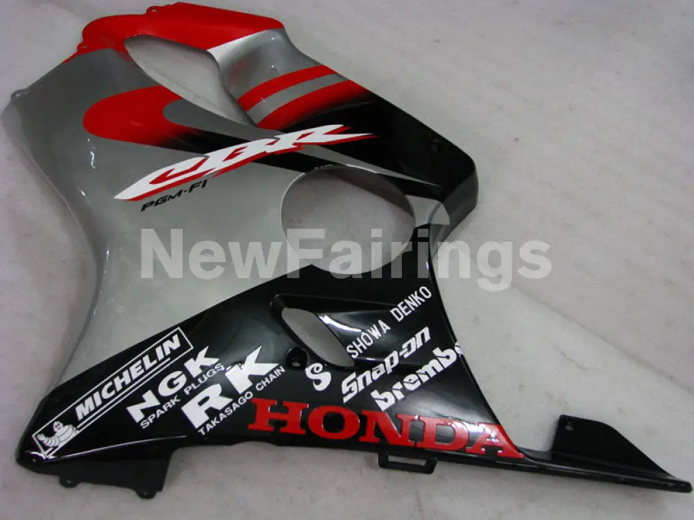Red and Black Silver Factory Style - CBR600 F4i 04-06 Fairing Kit