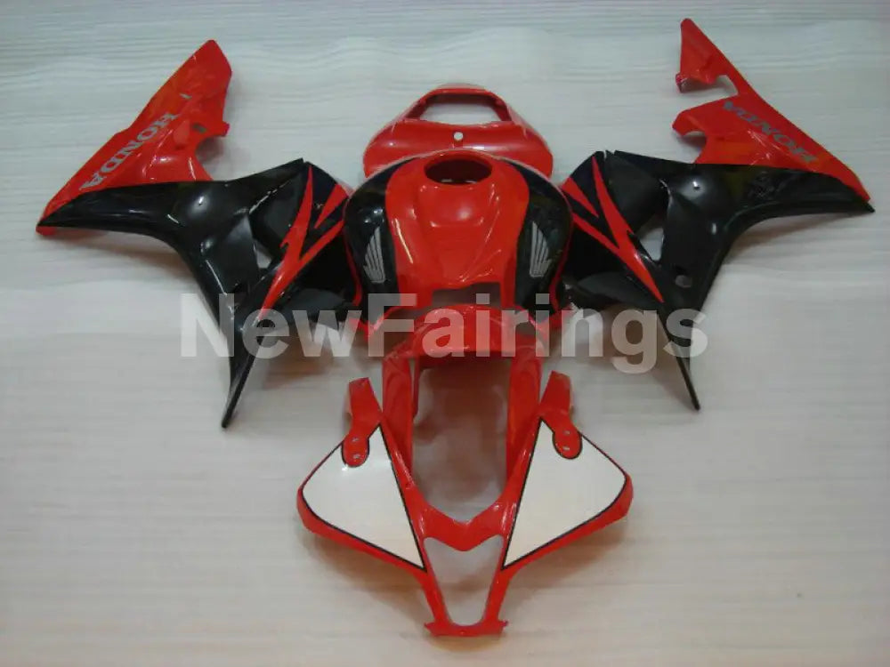 Red and Black White Factory Style - CBR600RR 07-08 Fairing Kit