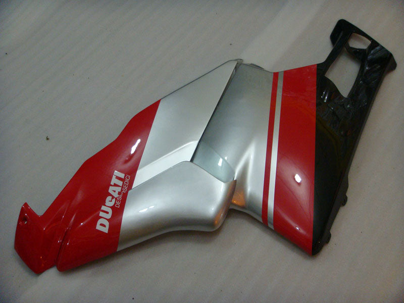 Red and Silver Black Factory Style - Ducati 749/999 05-06 Fairing Kit (Single Passenger Seat)