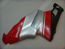Cargar imagen en el visor de la galería, Red and Silver Black Factory Style - Ducati 749/999 05-06 Fairing Kit (Single Passenger Seat)