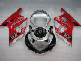 Red and Silver Black Factory Style - GSX-R600 01-03 Fairing Kit
