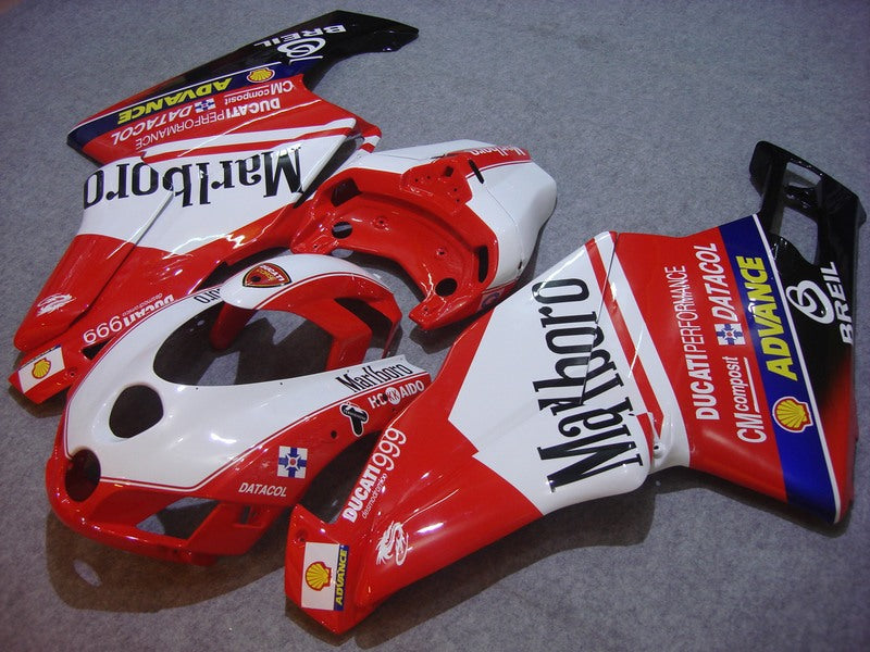 Red and White Black BREIL - Ducati 999 05-06 Fairing Kit (Single Passenger Seat)