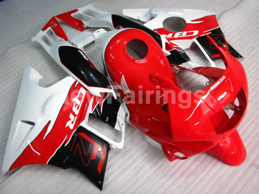 Red and White Black Factory Style - CBR600 F2 91-94 Fairing Kit