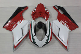 Red and White Black Factory Style - Ducati 1098 07-11 Fairing Kit