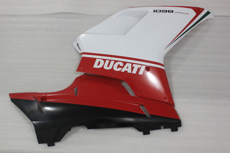 Red and White Black Factory Style - Ducati 1098 07-11 Fairing Kit