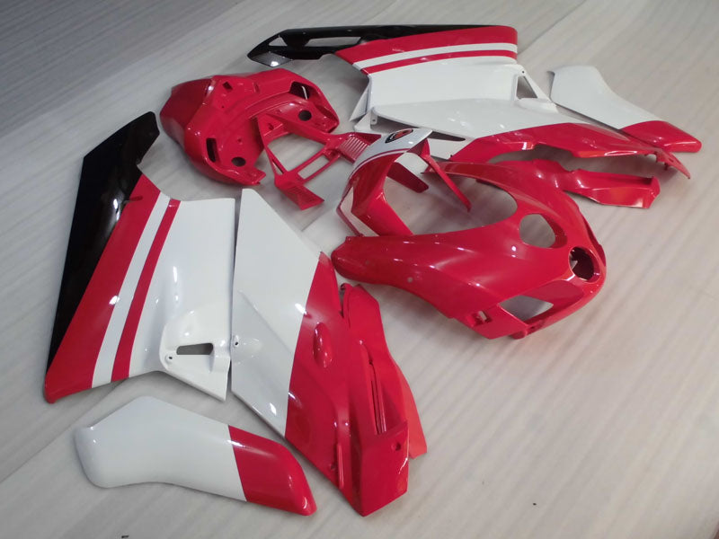 Red and White Black Factory Style - Ducati 749/999 05-06 Fairing Kit (Single Passenger Seat)