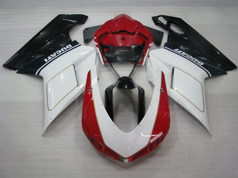 Red and White Black Factory Style - Ducati 848/1098/1198 07-11 Fairing Kit