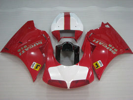 Red and White Black Factory Style - Ducati 916 96-02 Fairing Kit (Single Passenger Seat)