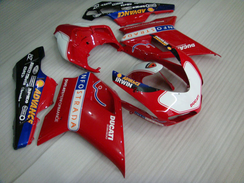 Red and White Black Performance - Ducati 848/1098/1198 07-11 Fairing Kit