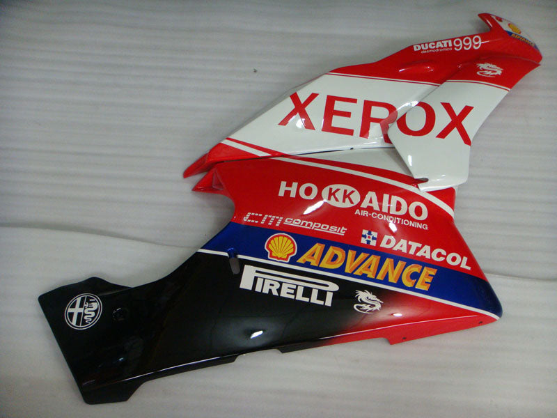 Red and White Black Xerox - Ducati 999 03-04 Fairing Kit (Single Passenger Seat)