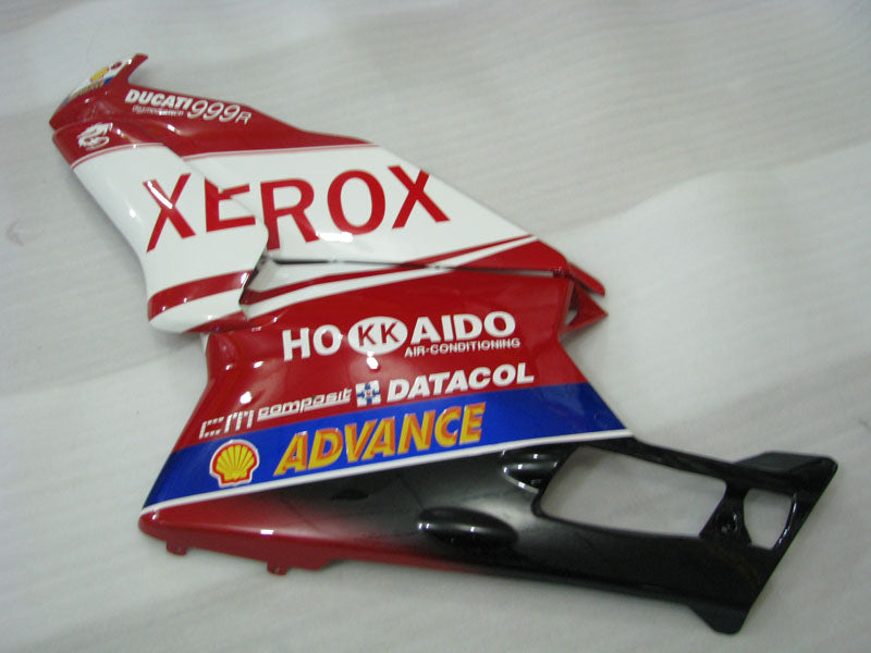 Red and White Black Xerox - Ducati 999 05-06 Fairing Kit (Single Passenger Seat)