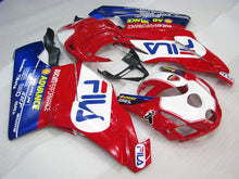 Cargar imagen en el visor de la galería, Red and White Blue FILA - Ducati 749/999 03-04 Fairing Kit (Single Passenger Seat)