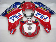 Cargar imagen en el visor de la galería, Red and White Blue FILA - Ducati 749/999 03-04 Fairing Kit (Single Passenger Seat)