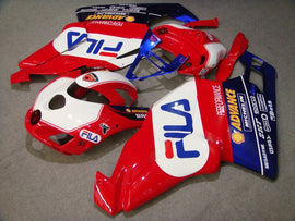 Red and White Blue FILA - Ducati 749/999 05-06 Fairing Kit (Single Passenger Seat)