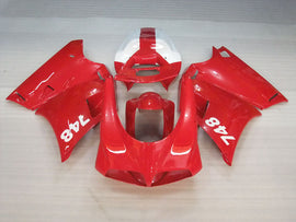 Red and White Factory Style - Ducati 748 96-02 Fairing Kit (Single Passenger Seat)