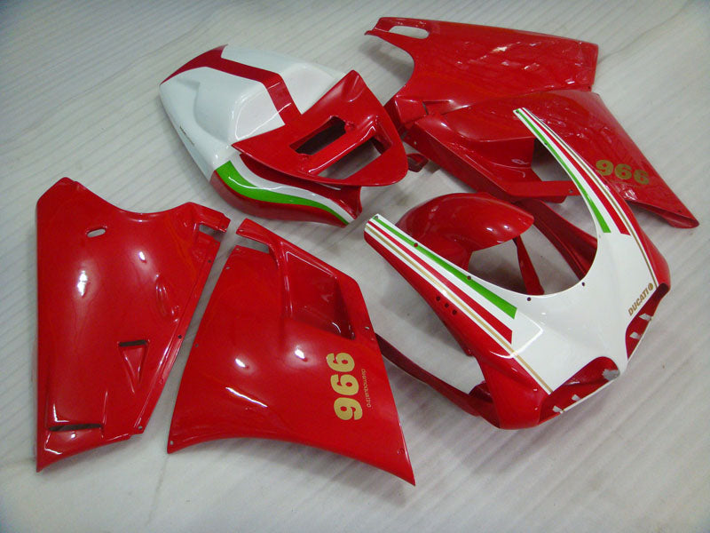 Red White Factory Style - Ducati 996 96-02 Fairing Kit (Single Passenger Seat)