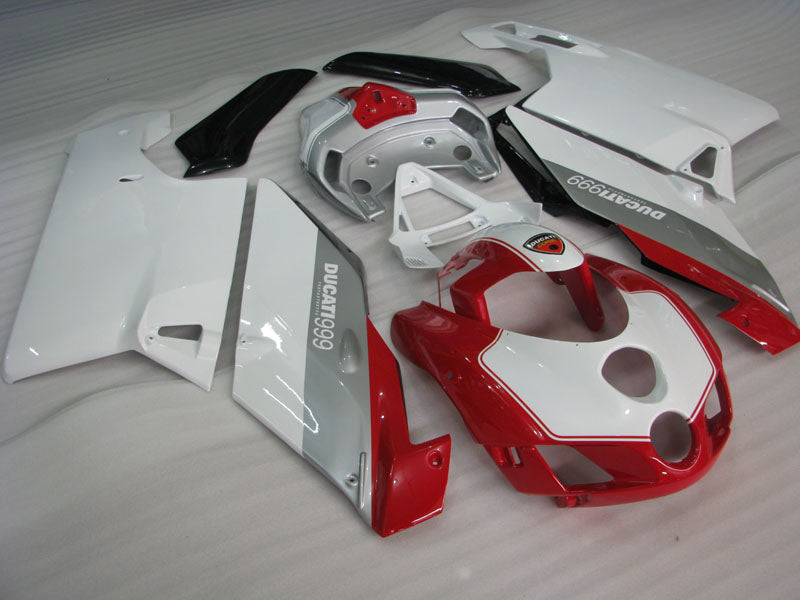 Red and White Factory Style - Ducati 999 05-06 Fairing Kit (Single Passenger Seat)