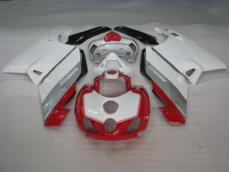 Red and White Factory Style - Ducati 999 05-06 Fairing Kit (Single Passenger Seat)