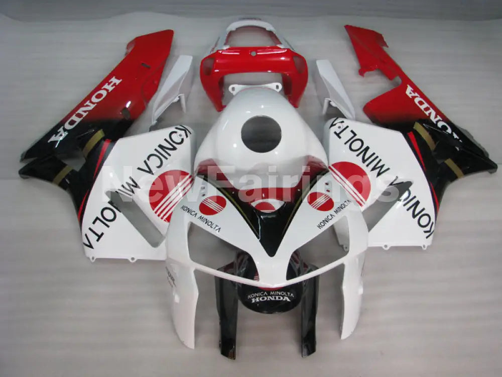 Red and White Konica Minolta - CBR600RR 05-06 Fairing Kit