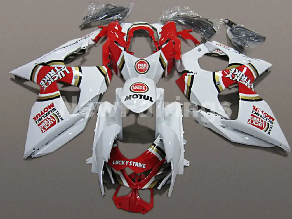 Red and White Lucky Strike  - GSX-R1000 09-16 Fairing Kit