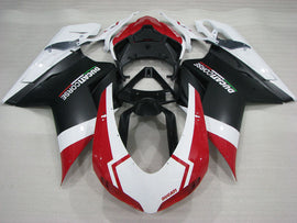 Red and White Matte Black Factory Style - Ducati 848/1098/1198 07-11 Fairing Kit