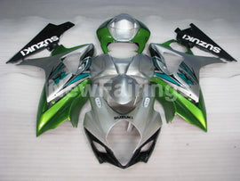 Silver and Green Black Factory Style - GSX-R1000 07-08 Fairing Kit