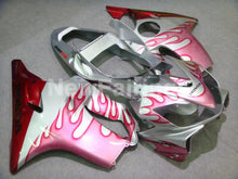Cargar imagen en el visor de la galería, Silver and Red Pink Flame - CBR600 F4i 01-03 Fairing Kit