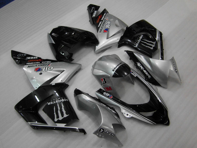Silver and Black Monster - NINJA ZX-10R 04-05 Fairing Kit