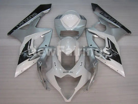 Silver and White Black Factory Style - GSX-R1000 05-06 Fairing Kit