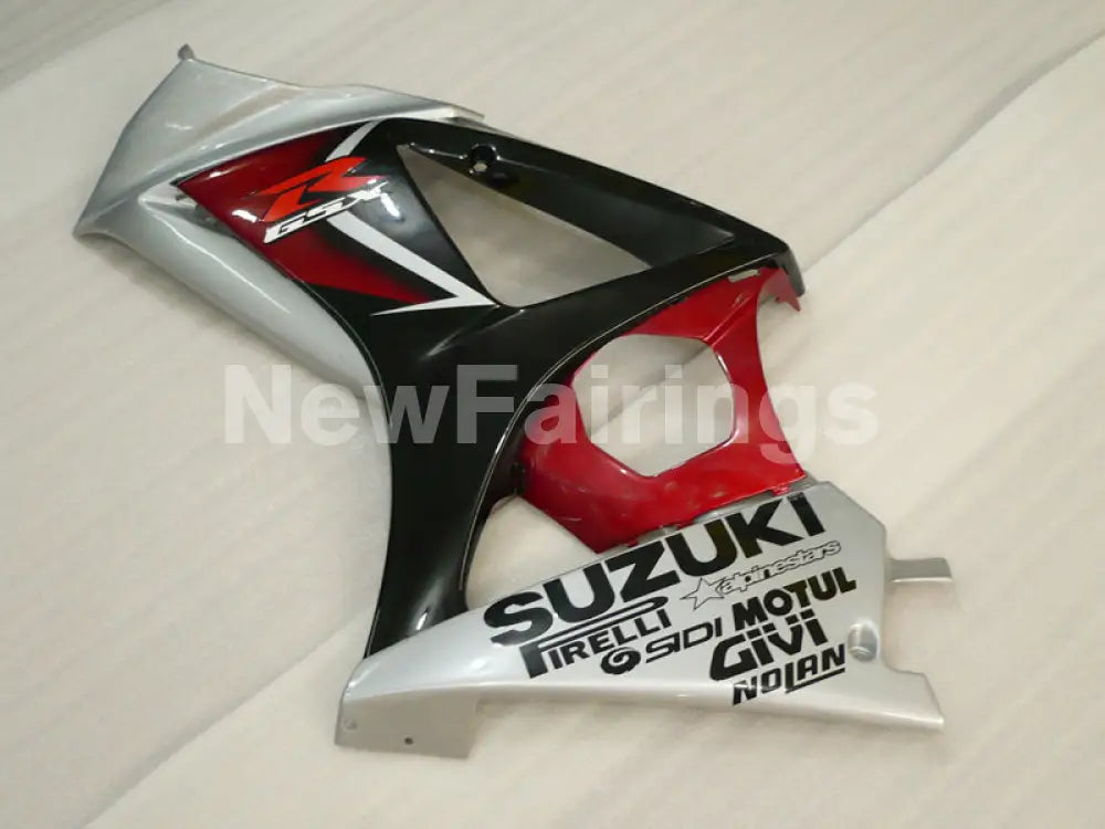 Silver Wine Red and Black Factory Style - GSX-R1000 07-08 Fairing Kit