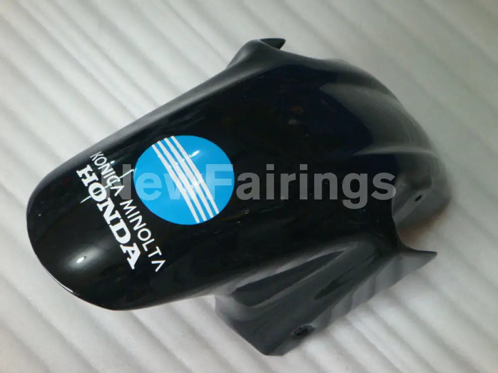 White and Black Blue Konica Minolta - CBR600 F4i 01-03 Fairing Kit