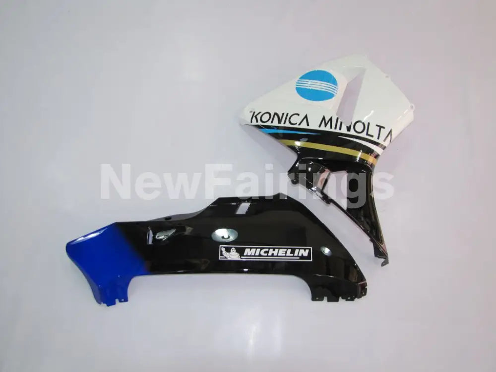 White and Black Blue Konica Minolta - CBR600RR 03-04 Fairing Kit