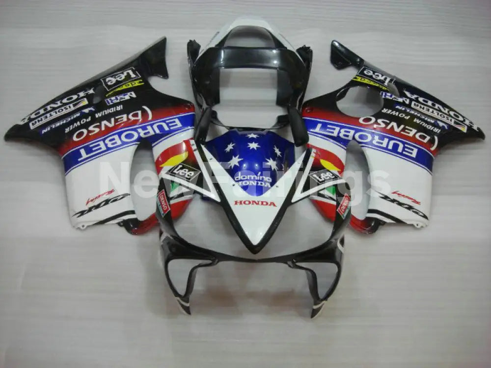 White and Black Blue Lee - CBR600 F4i 01-03 Fairing Kit