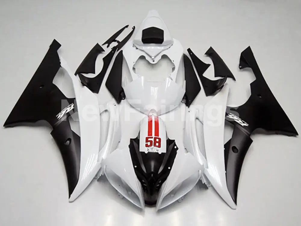 White and Black Factory Style - YZF-R6 08-16 Fairing Kit