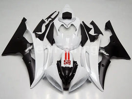 White and Black Factory Style - YZF-R6 08-16 Fairing Kit