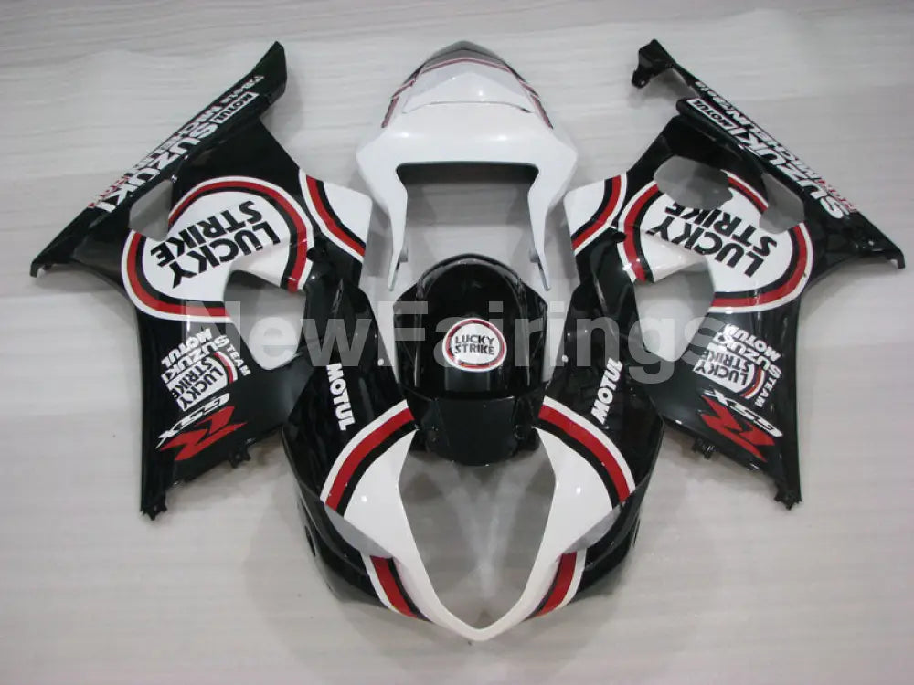 White and Black Lucky Strike - GSX-R1000 03-04 Fairing Kit