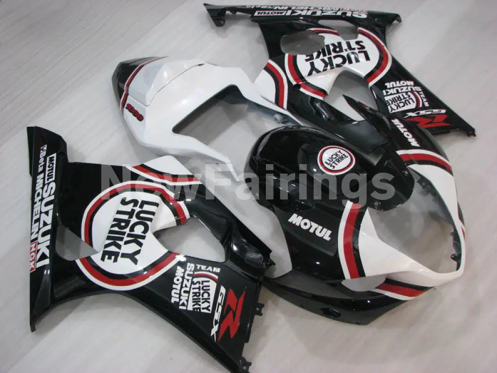 White and Black Lucky Strike - GSX-R1000 03-04 Fairing Kit