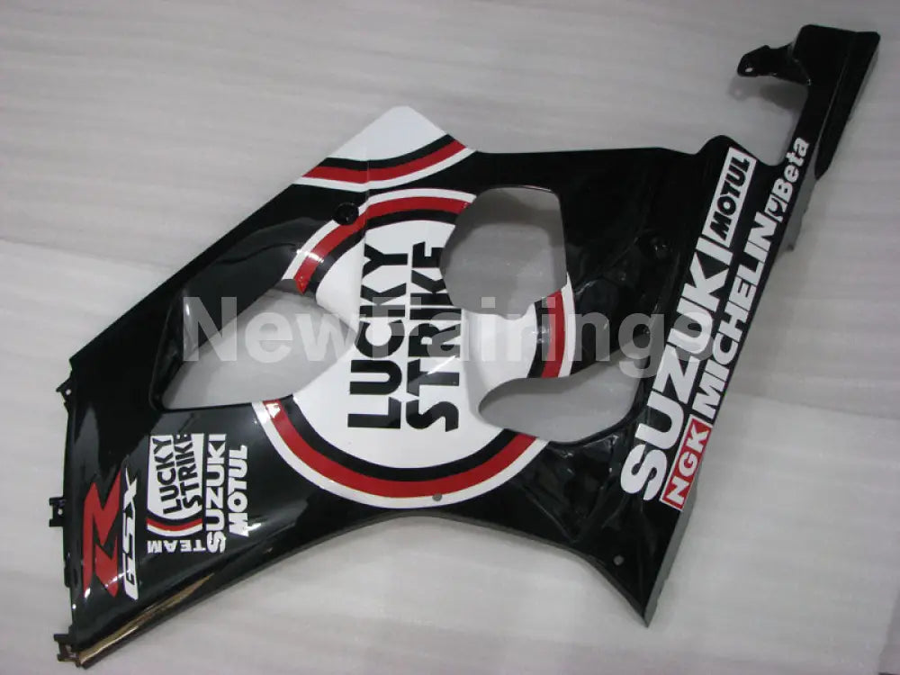 White and Black Lucky Strike - GSX-R1000 03-04 Fairing Kit