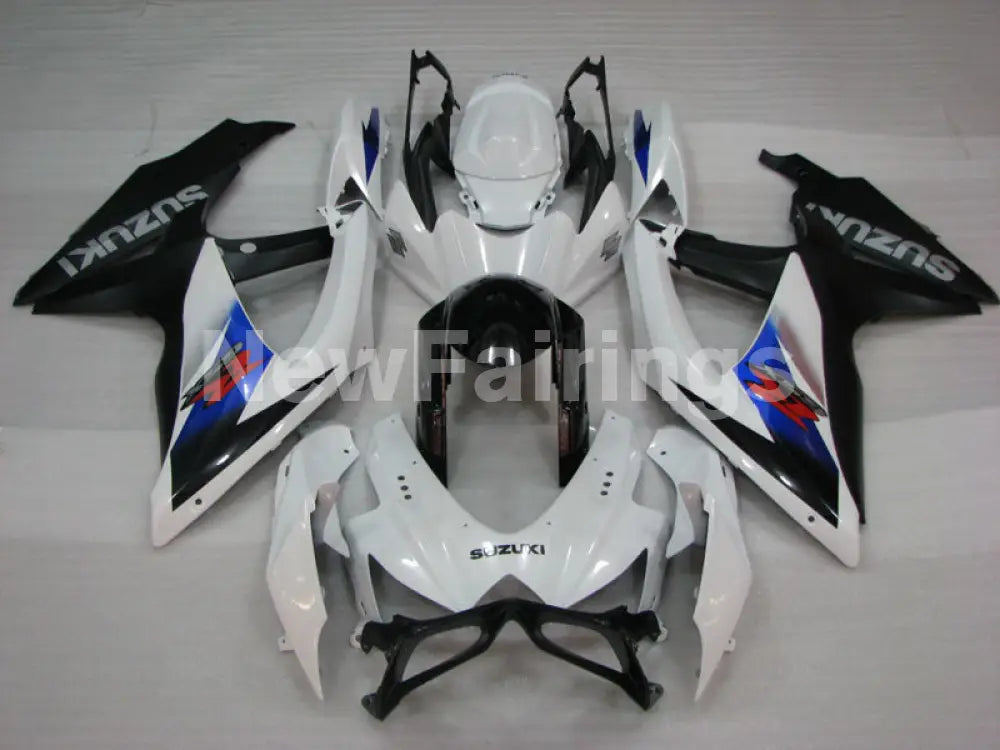 White and Blue Black Factory Style - GSX-R600 08-10 Fairing Kit