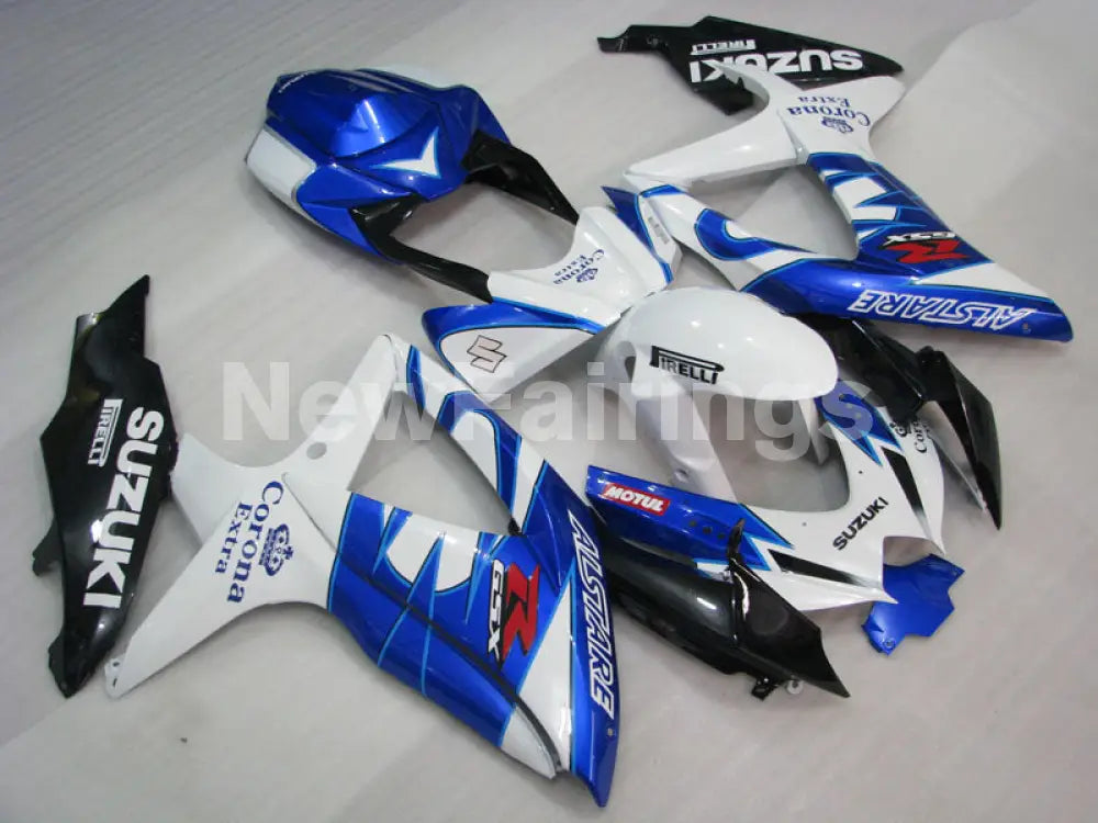 White and Blue Corona - GSX-R750 08-10 Fairing Kit