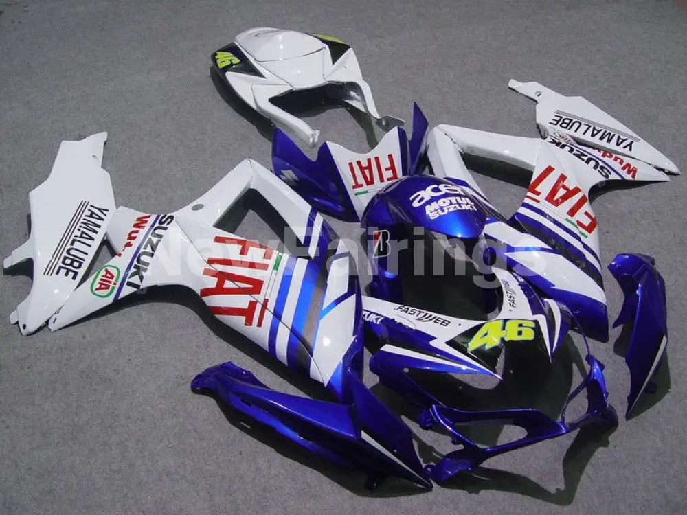 White and Blue FIAT - GSX-R600 08-10 Fairing Kit
