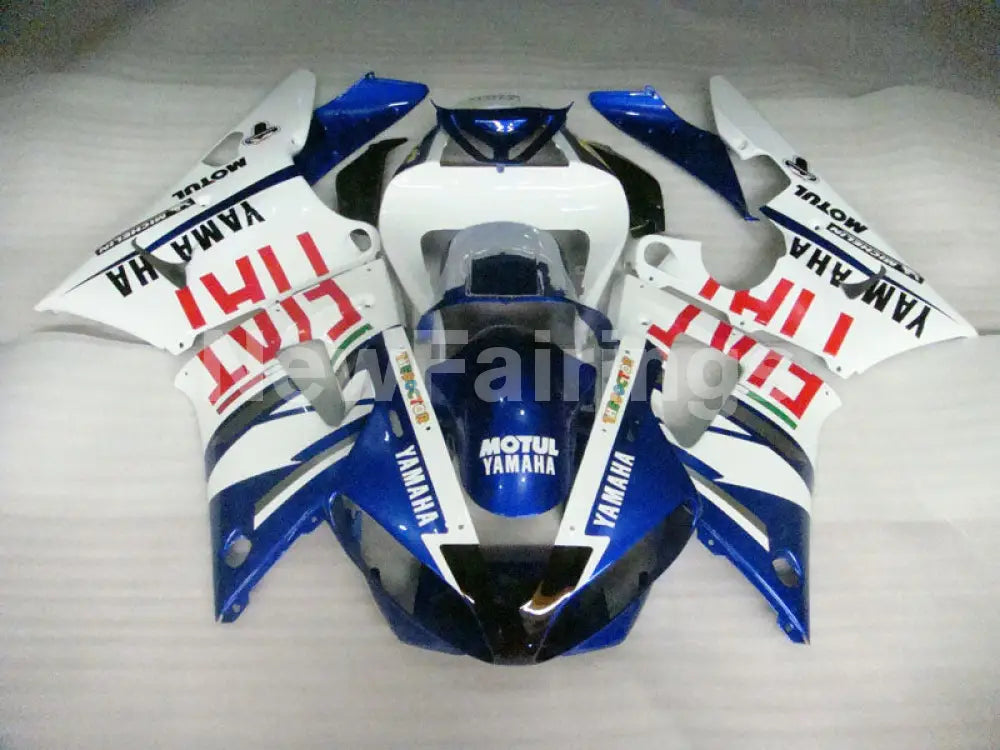 White and Blue FIAT - YZF-R1 00-01 Fairing Kit