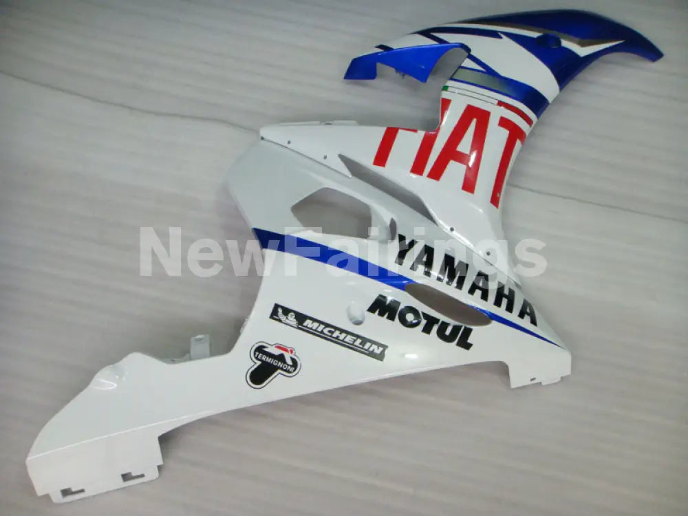 White and Blue FIAT - YZF-R6 05 Fairing Kit