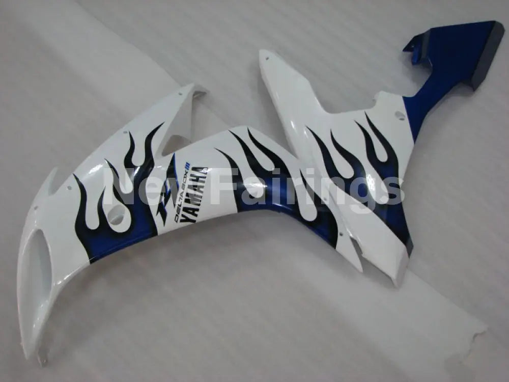 White and Blue Flame - YZF-R1 04-06 Fairing Kit