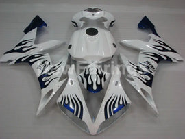 White and Blue Flame - YZF-R1 04-06 Fairing Kit