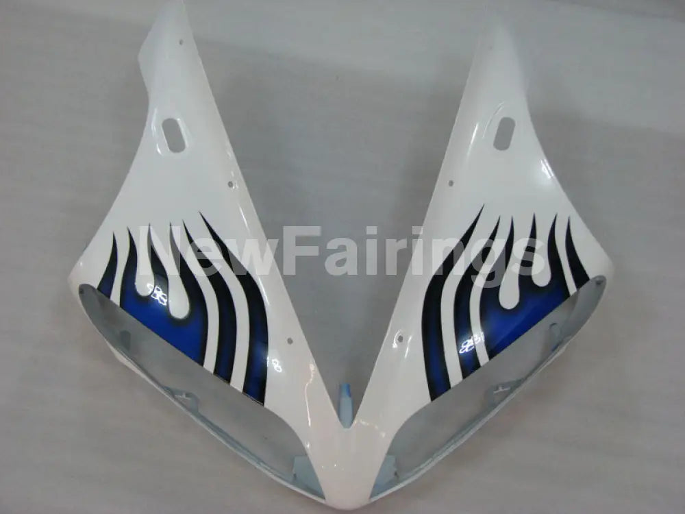 White and Blue Flame - YZF-R1 04-06 Fairing Kit