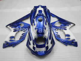 White and Blue Flame - YZF600R Thundercat 96-07 Fairing Kit