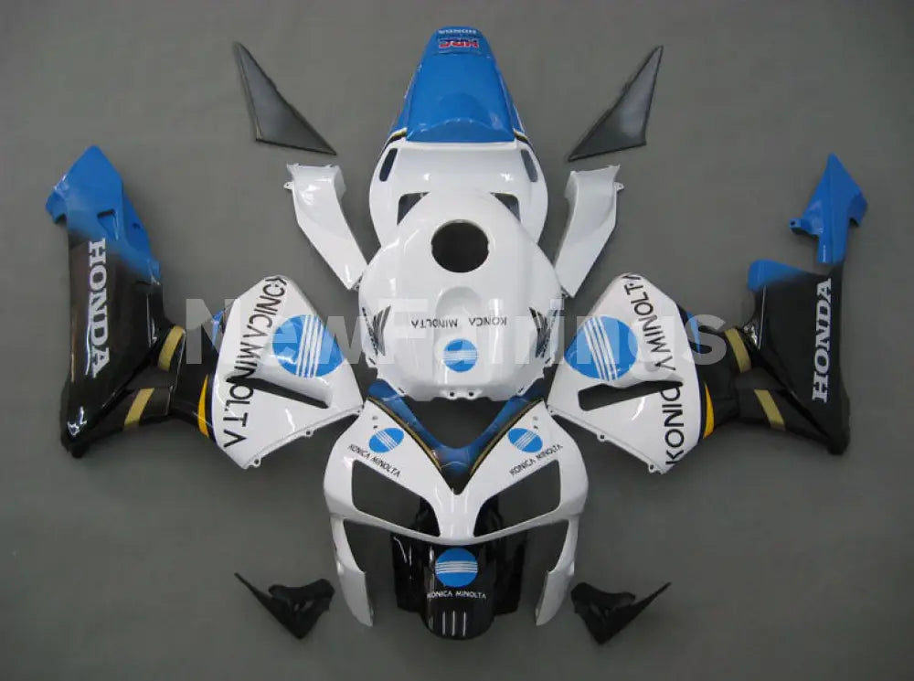 White and Blue Konica Minolta - CBR600RR 03-04 Fairing Kit