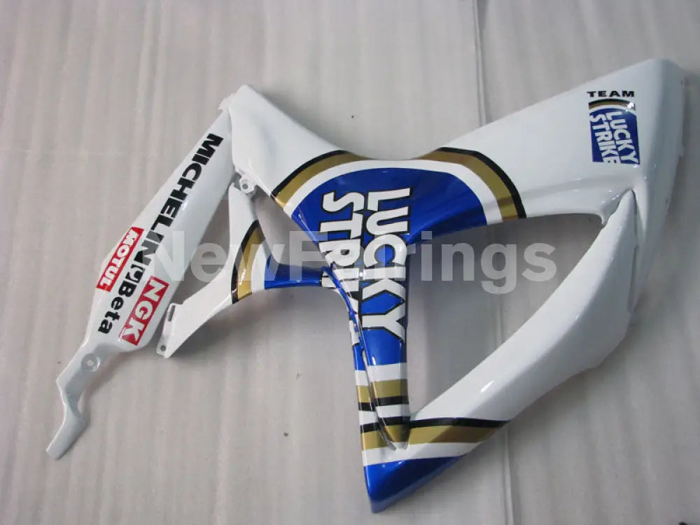 White and Blue Lucky Strike - GSX-R600 06-07 Fairing Kit